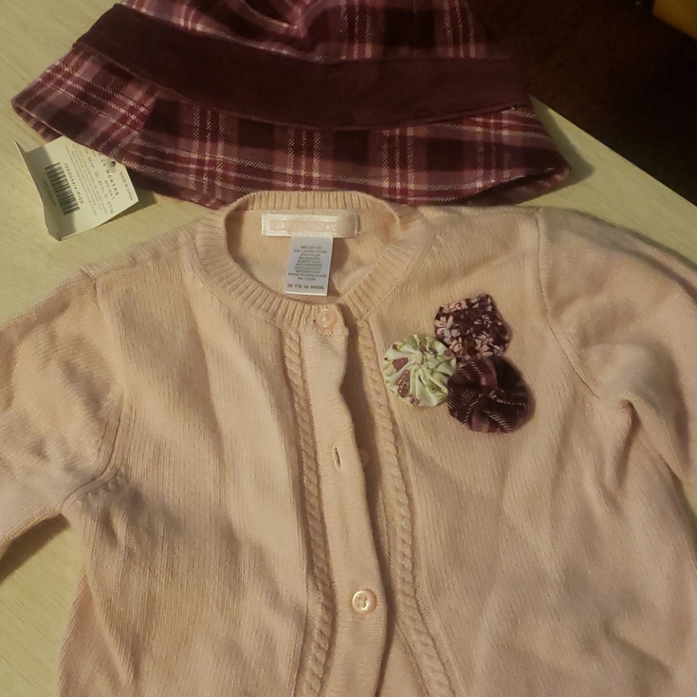 Pink sweater and matching hat